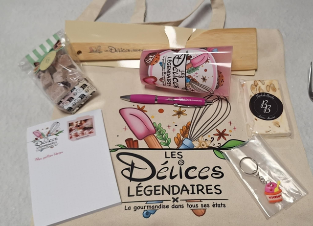 ici vous trouverai les goodies de la marque Les Délices Légendaire 