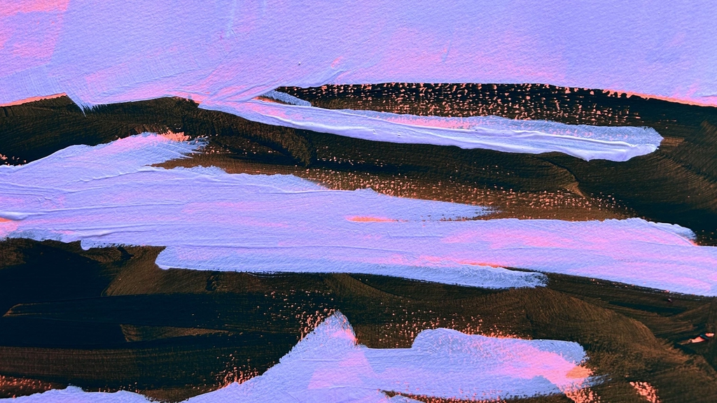 détail peinture acrylique, violet, rose et vert kaki, Sandrine Castel, SMS, Super Merci Studio
