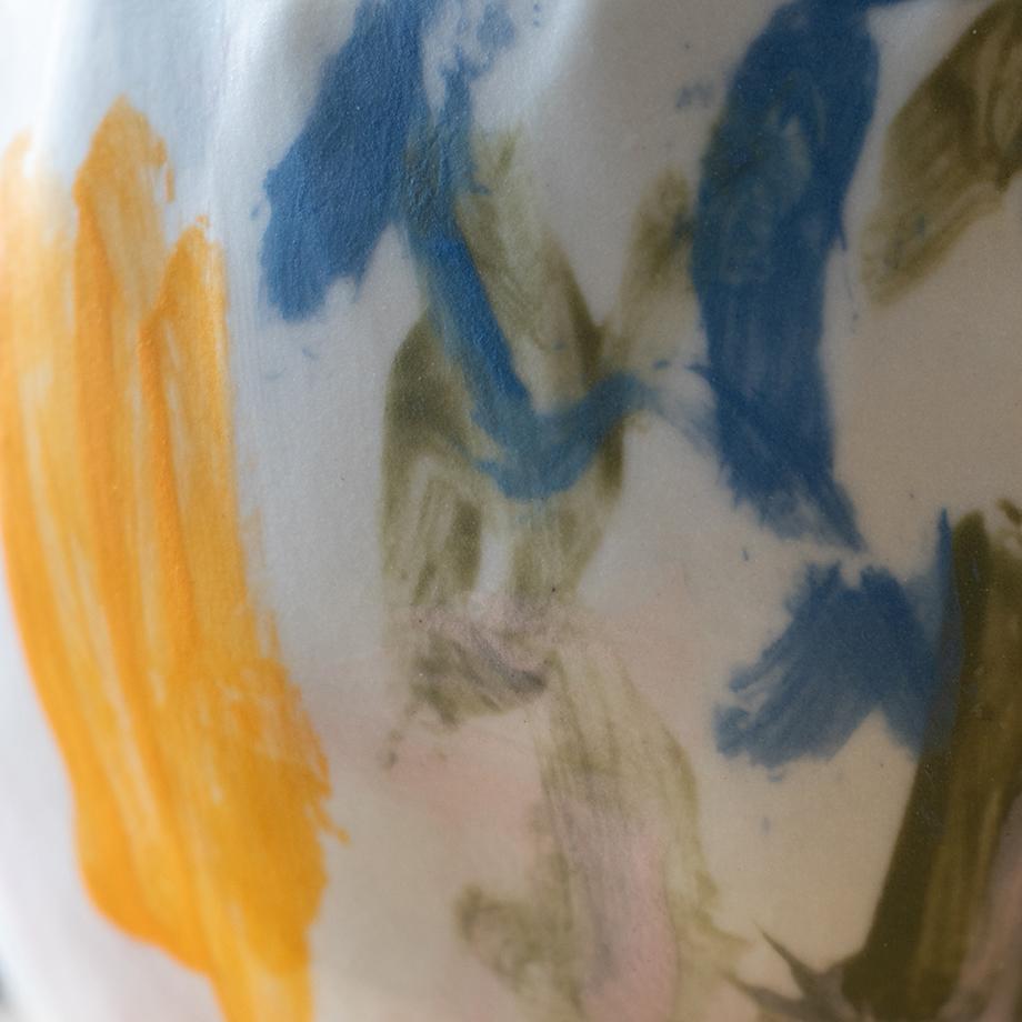 detail porcelaine peinte, super merci, sandrine castel