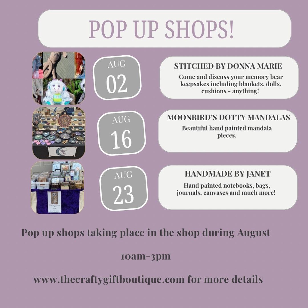 August Pop Up Shop!