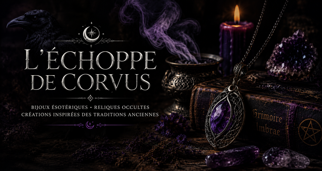 Titre échoppe de corvus. Bijoux ésotérique, relique occulte