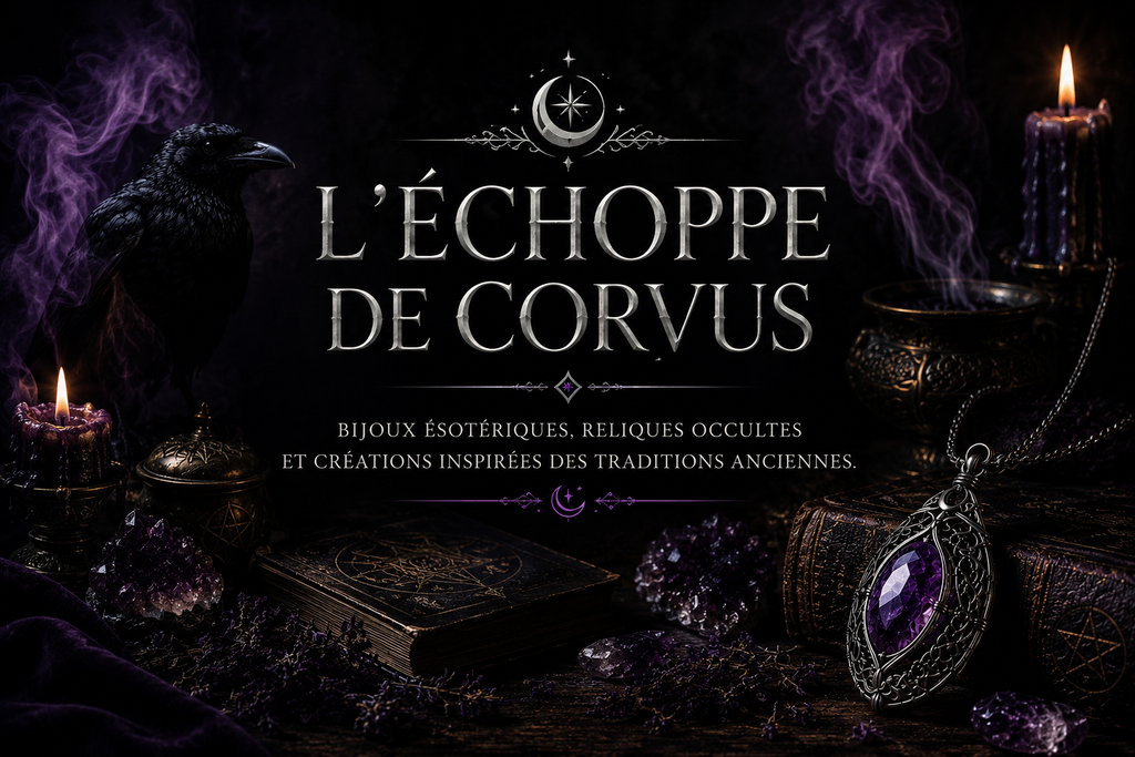 Titre échoppe de corvus. Bijoux ésotérique, relique occulte