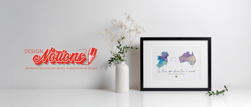 Personalised map prints made in Ireland