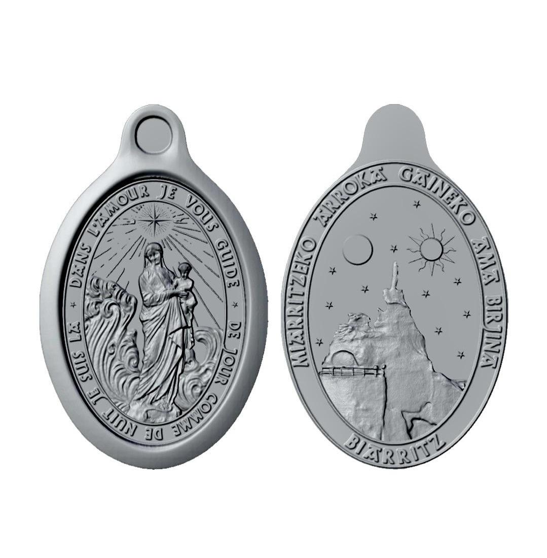 Médaille de la Vierge du rocher de Biarritz.