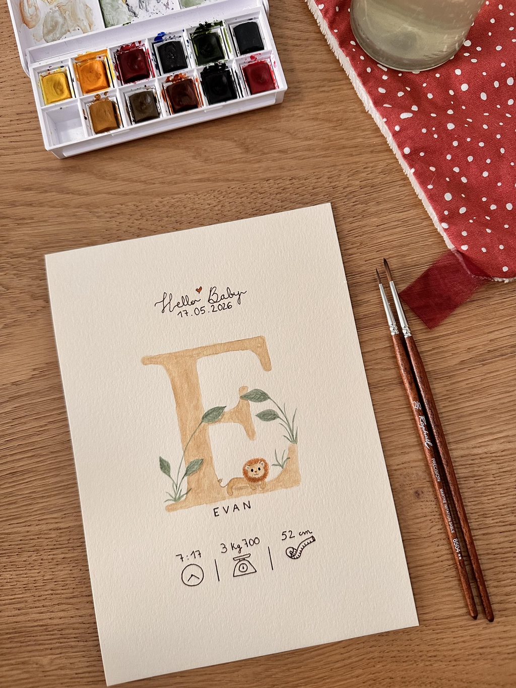 Affiche de naissance personnalisée à l'aquarelle | Le Jardin de Naya
Offrez une affiche de naissance unique illustrée à l'aquarelle. Prénom, date, animaux doux et univers poétique pour un souvenir précieux.