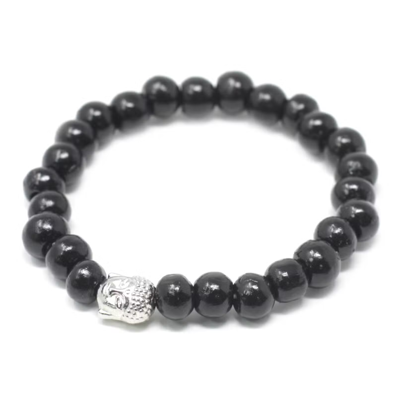 Dark wood bead Buddha bracelet for feeling centred and calm
