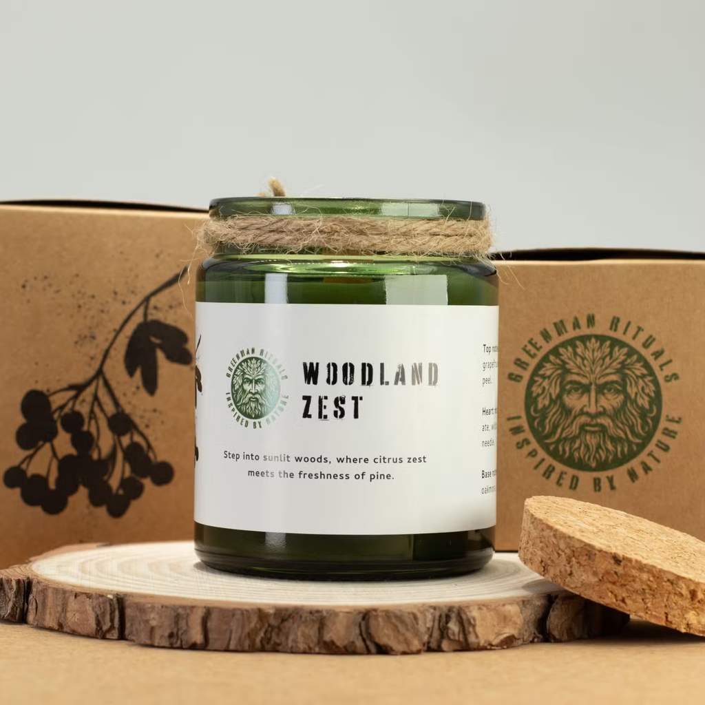 Greenman woodland zest candle