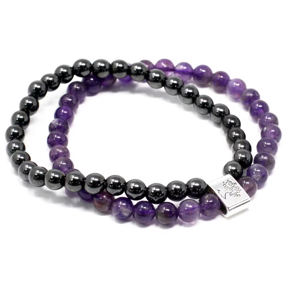 Amethyst gemstone bracelet jewellery for balance, calm and harmony