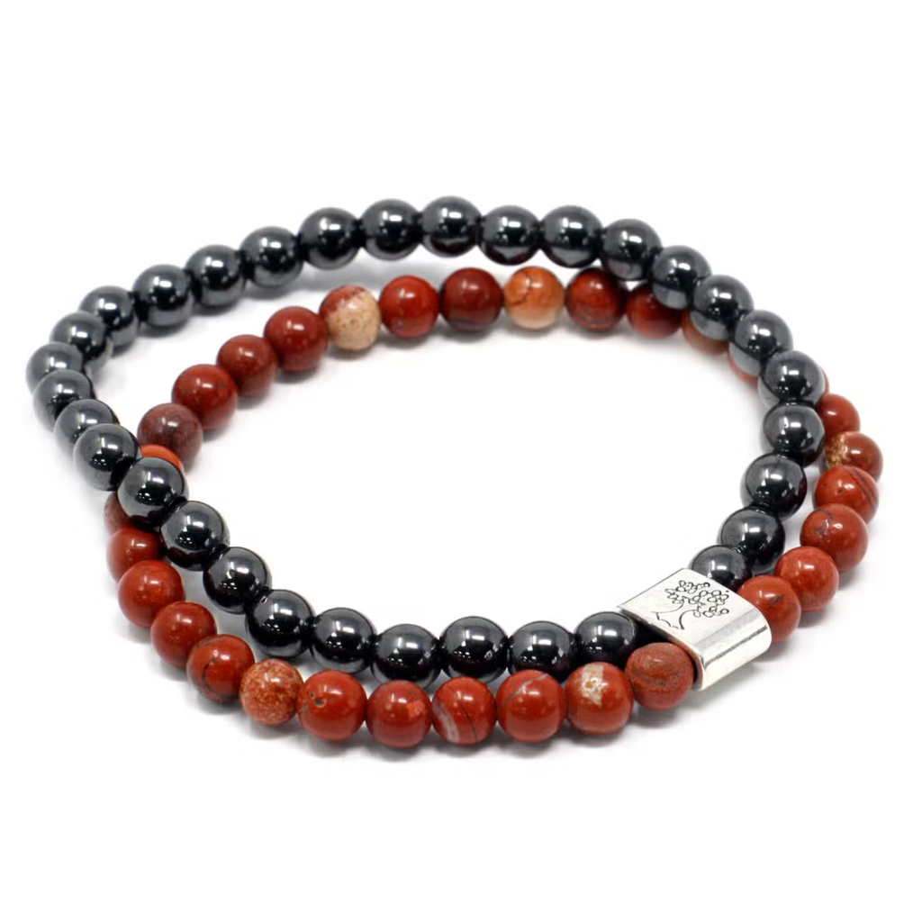 Magnetic redstone gemstone bracelet for steady confidence
