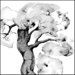 Logo à l'encre de chine représentant un arbre