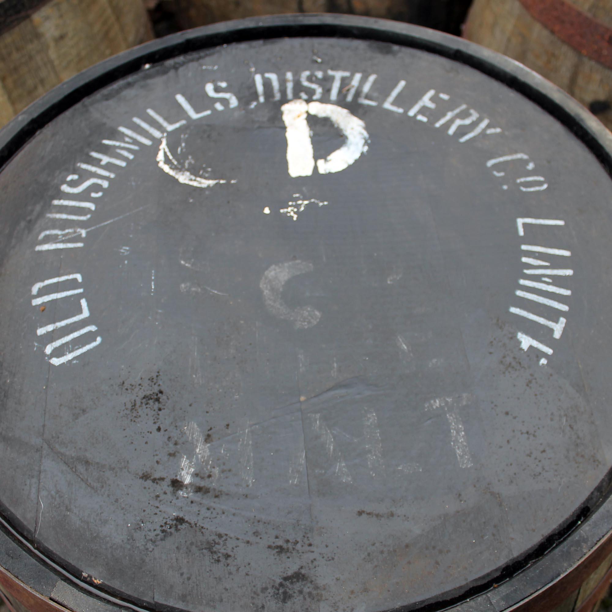 Bushmills Barrel lid with original markings.