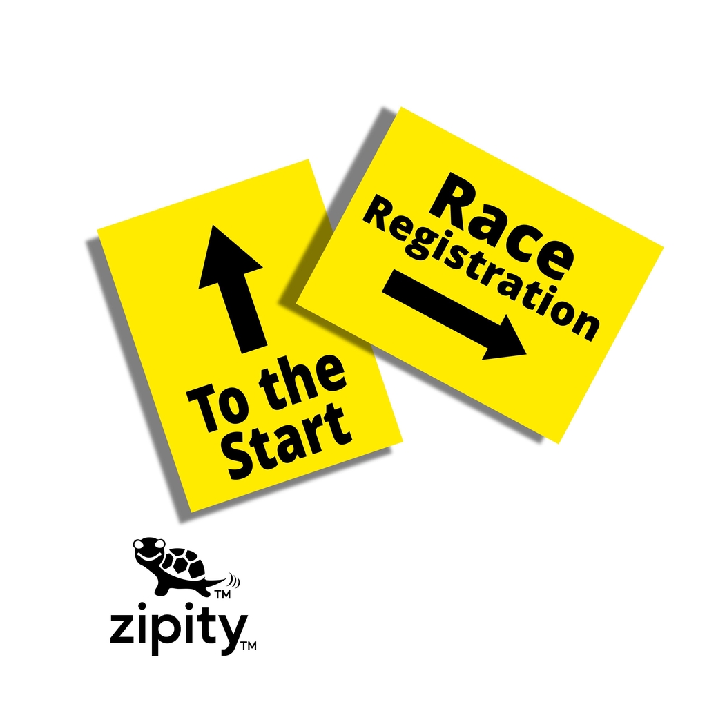 Start finish area signs