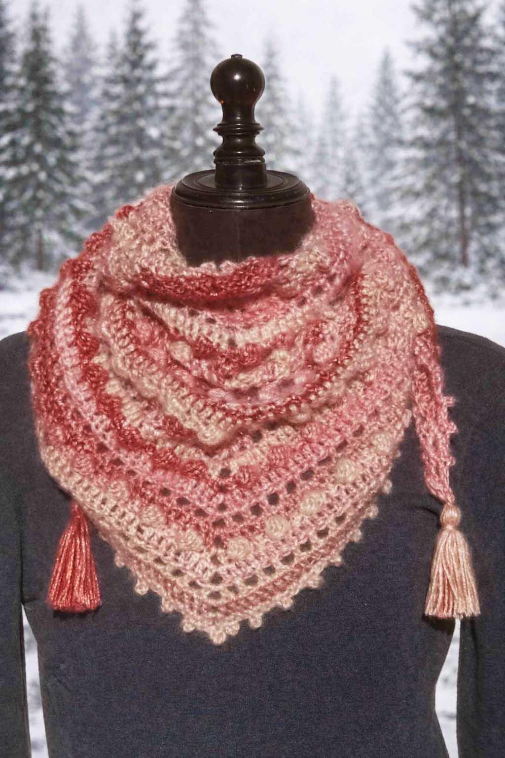 Chèche rose dégradé point boules