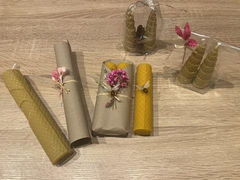 Bougie Cire D'abeille Gaufrée
