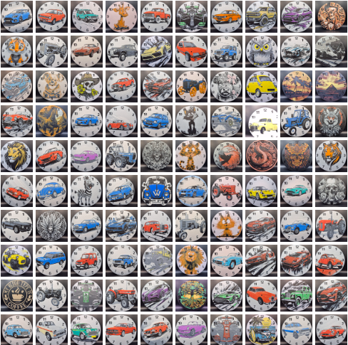 3d printed clocks featuring a variety of images