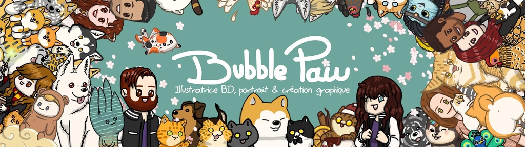 Bubble Paw, illustratrice BD, portrait et création graphique