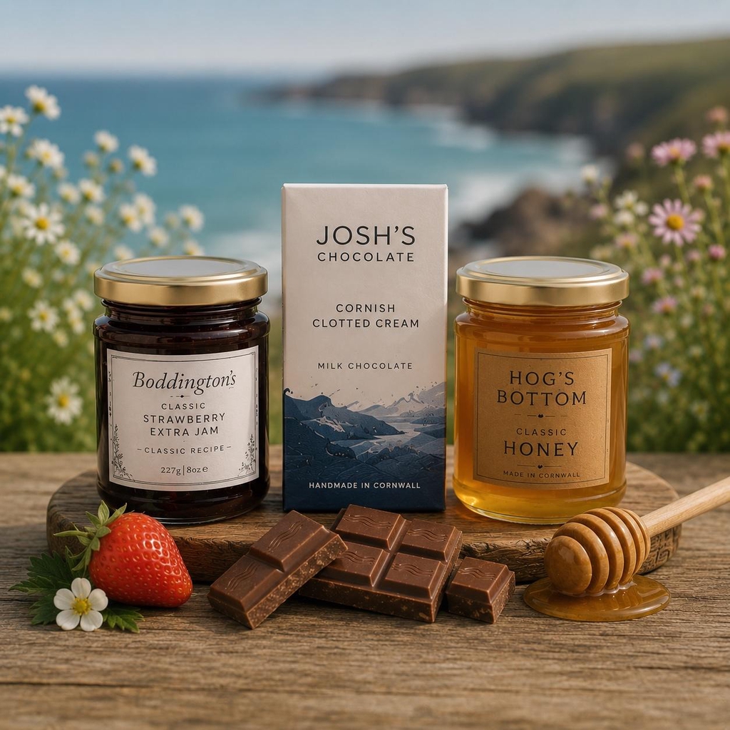 Cornish sweet treats including artisan jams, chocolate, honey and handcrafted food gifts from Cornwall