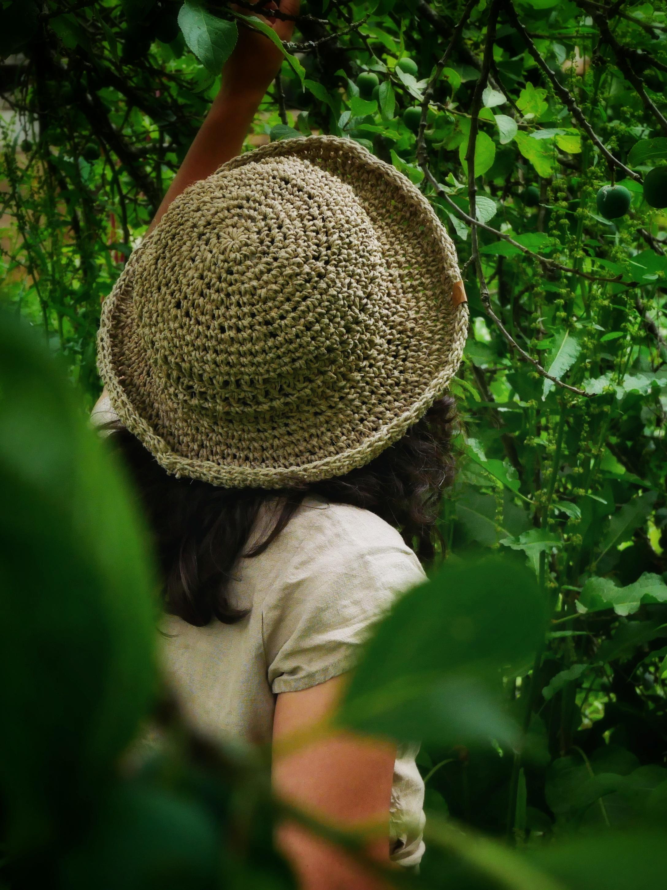 chapeau fait main lin champêtre écologique