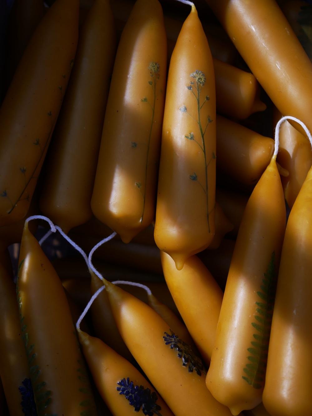 Bougies artisanales cire d'abeille bio naturelles sans parfum france fait main