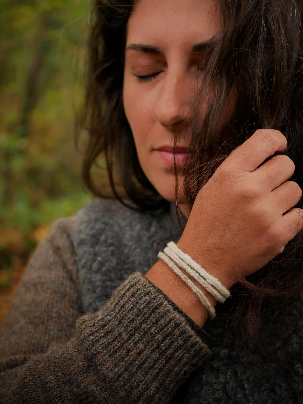 bracelet reliance upcyclé dithyrambik lucet laine lin