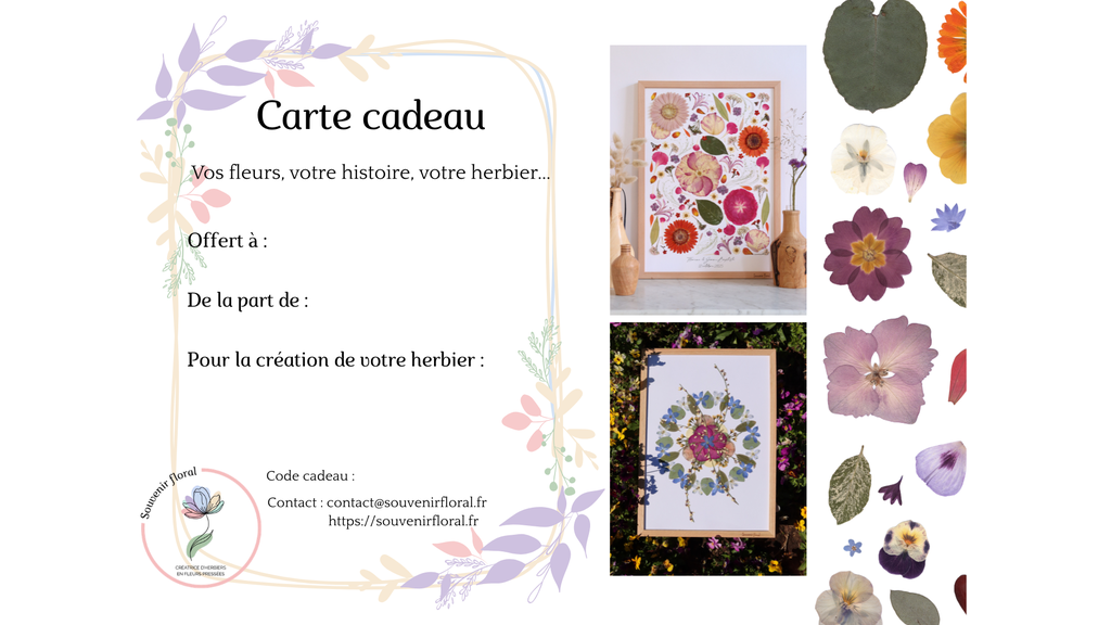 Carte cadeau pour préservation de bouquet d'évènements, artisanat Français, Rosult