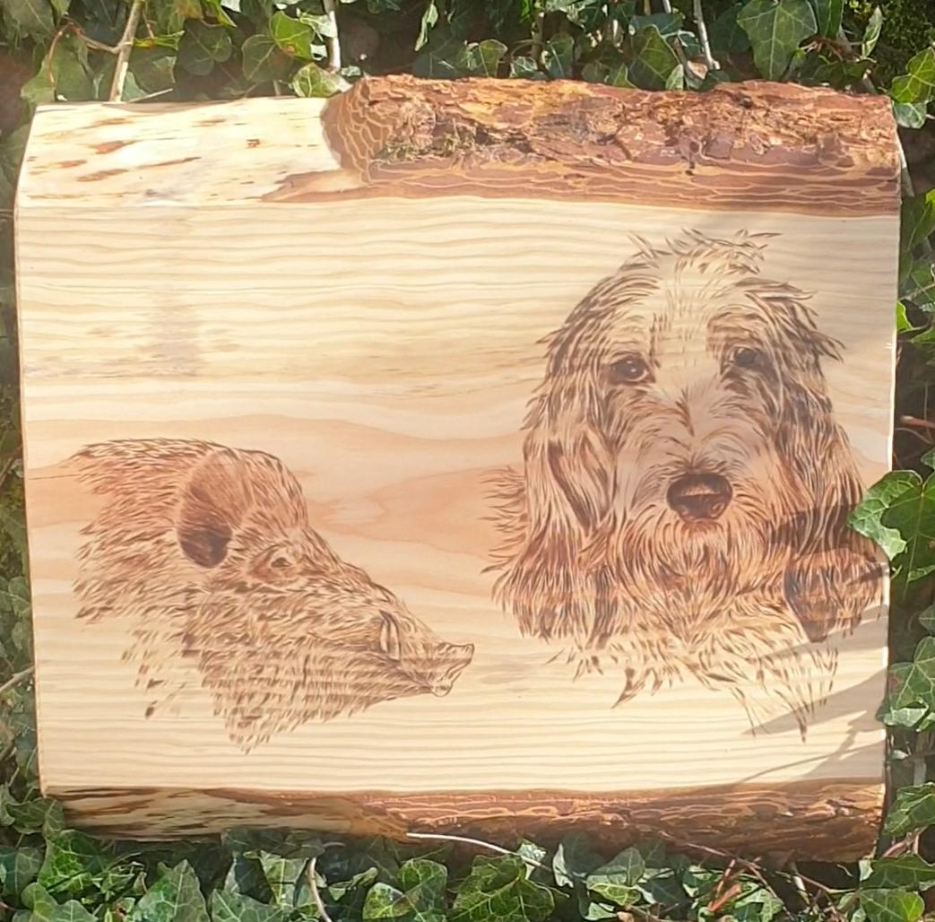 Pyrogravure sur bois faune sauvage
pyrogravure d 'animaux de la ferme vache poules portrait animaux 
pyrogravure d'animaux de compagnie chiens chats 
Cadeau chasseur chasseresse personnalisé
Art pyrogravure photographie animal sauvage
Pyrogravure fait main chasseur
Décoration chasseur faune sauvage
Œuvre d'art animalier pyrogravure bois
Cadeau chasse photographies faune sauvage
Pyrogravure Faune Sauvage Personnalisée - Cadeau Chasseur & Chasseresse
Œuvre d'Art en Pyrogravure : Faune Sauvage en Bois - Cadeau pour Chasseur
"Offrez un cadeau unique aux passionnés de chasse et de nature avec une pyrogravure réalisée à la main sur bois, inspirée de photographies de faune sauvage. Chaque œuvre est soigneusement gravée à la main, apportant une touche personnelle aux images de cerfs majestueux, de sangliers, de renards et d'autres animaux emblématiques. Parfait pour un chasseur ou une chasseresse, cette pièce d'art est un hommage à la beauté brute de la nature."