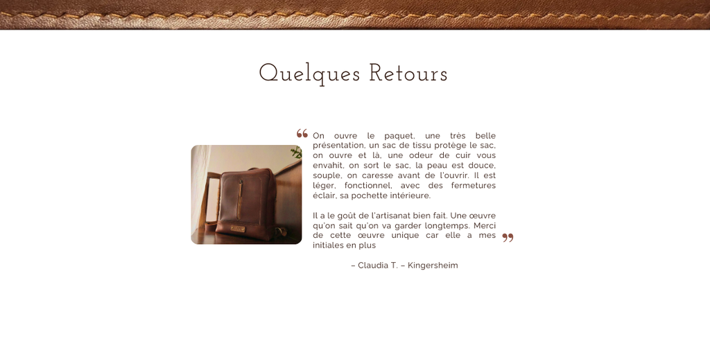 Avis sac à dos Candide, cousu à la main, Vosges