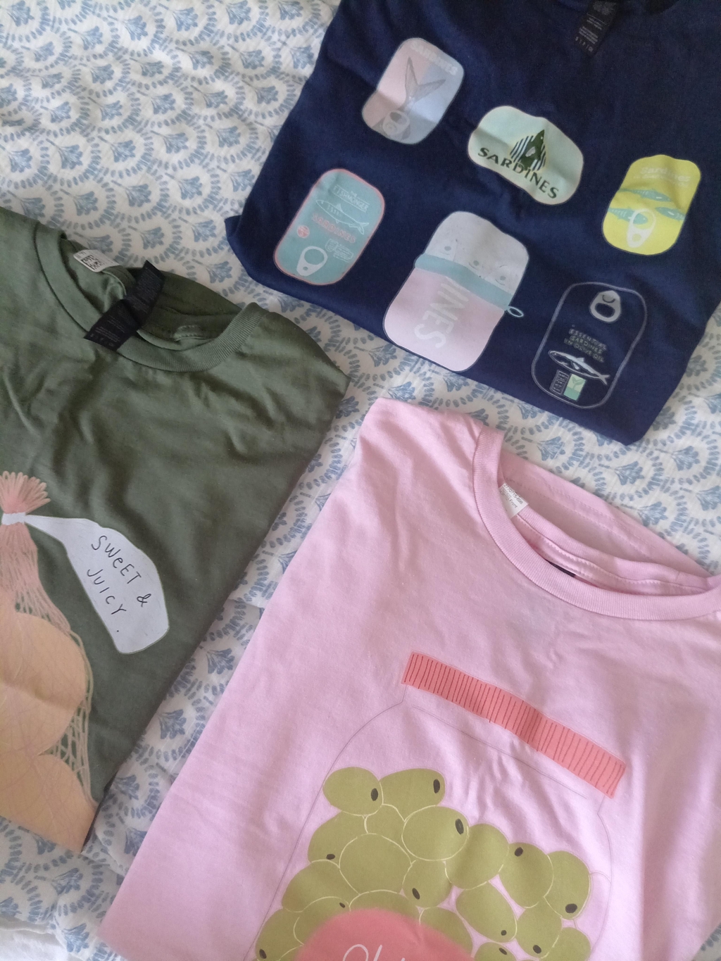 Illustrated food-themed t-shirts with colourful, fun design
