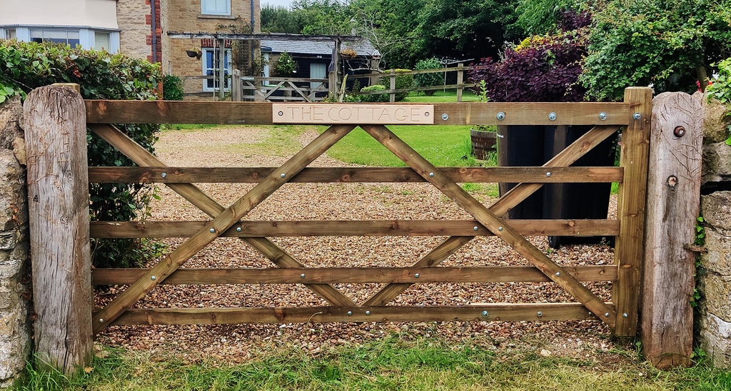 handcarved cottage gate