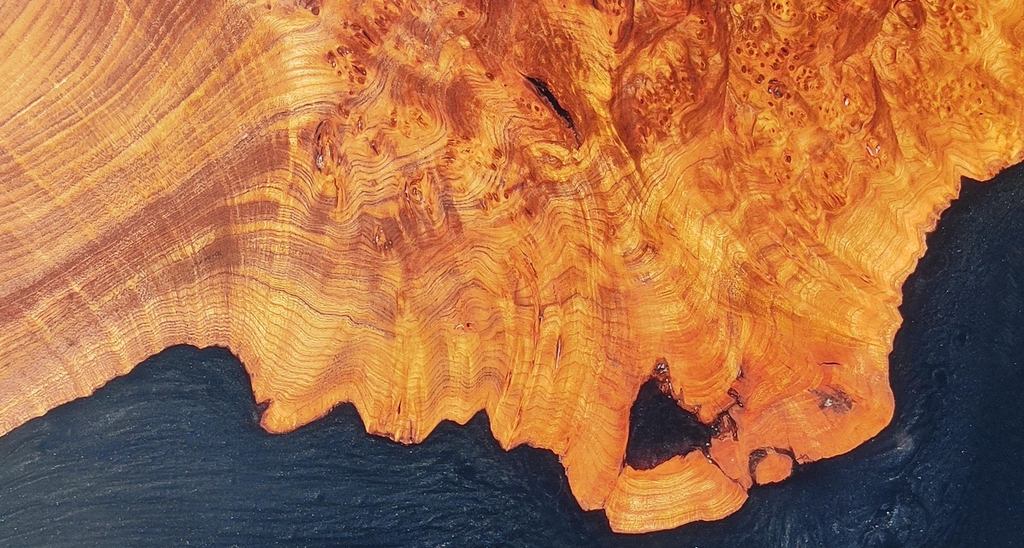 wood grain with black resin