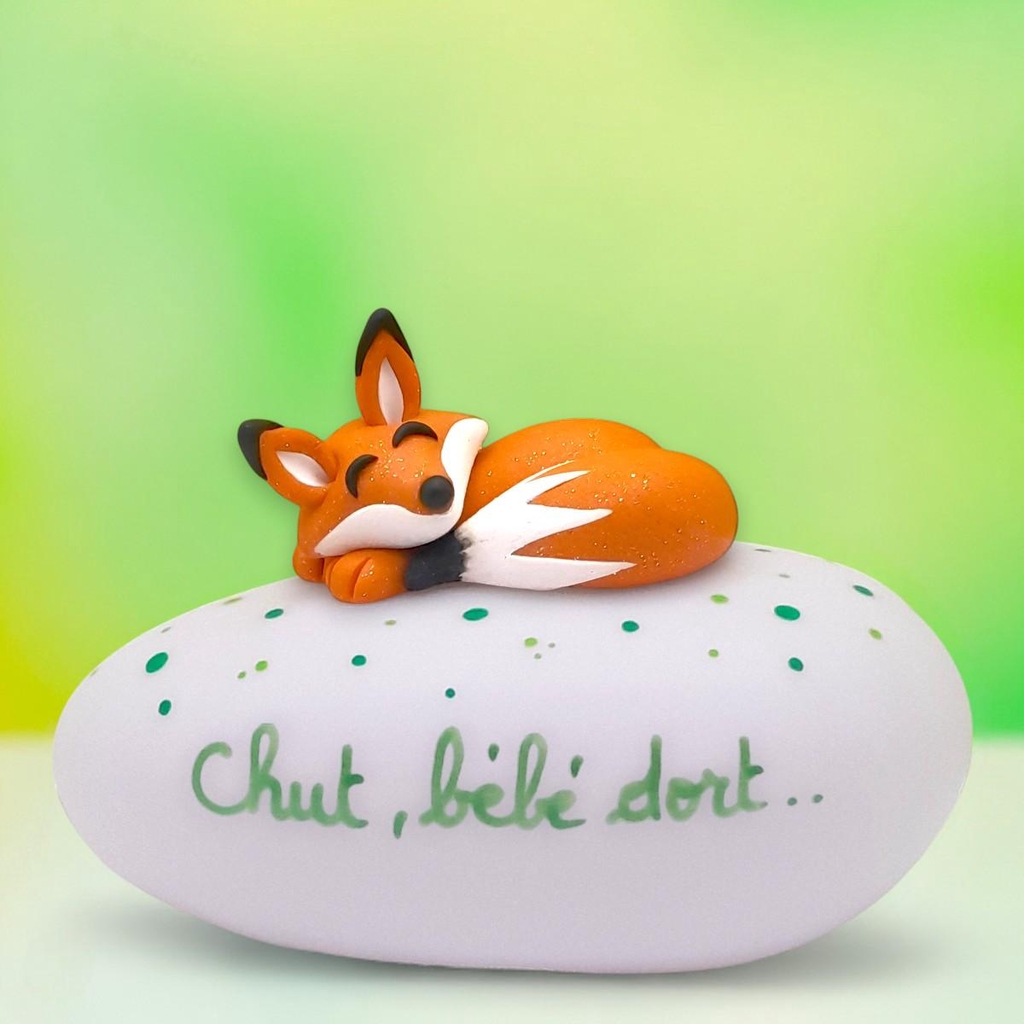 Veilleuse Renard originale personnalisée avec une petite phrase mignonne écrite à la main