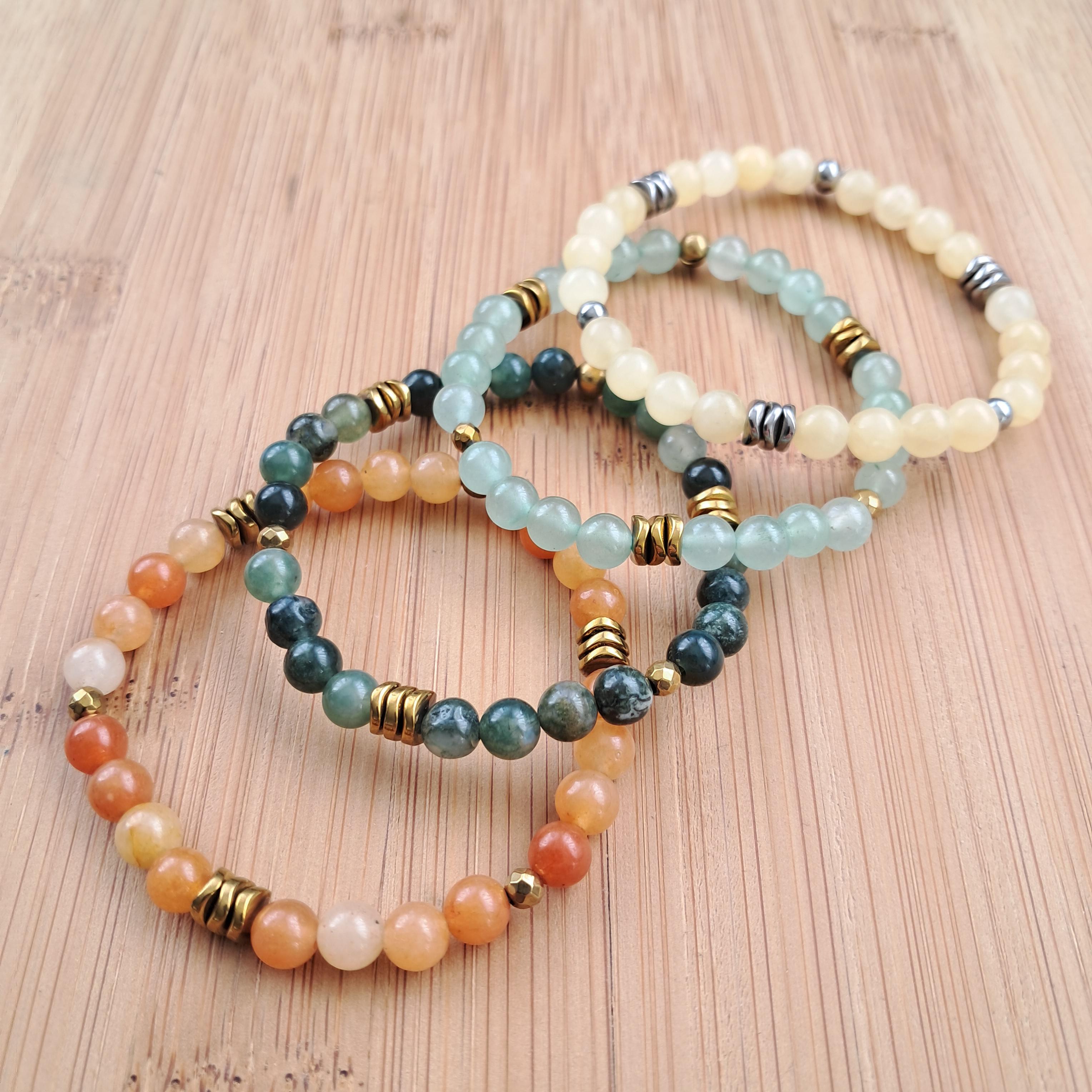 Bracelets de perles en pierres naturelles