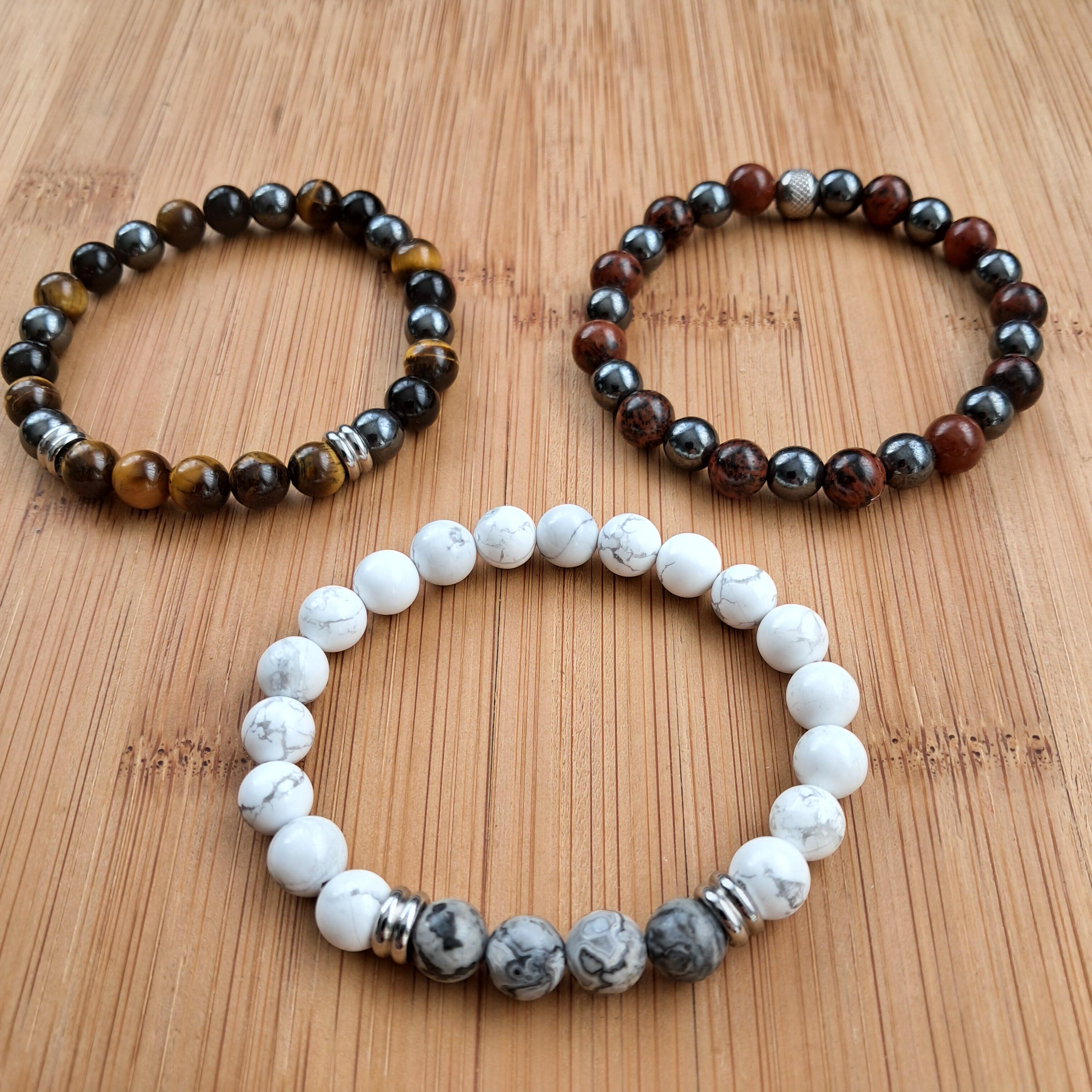 Bracelets de perles en pierres naturelles pour homme