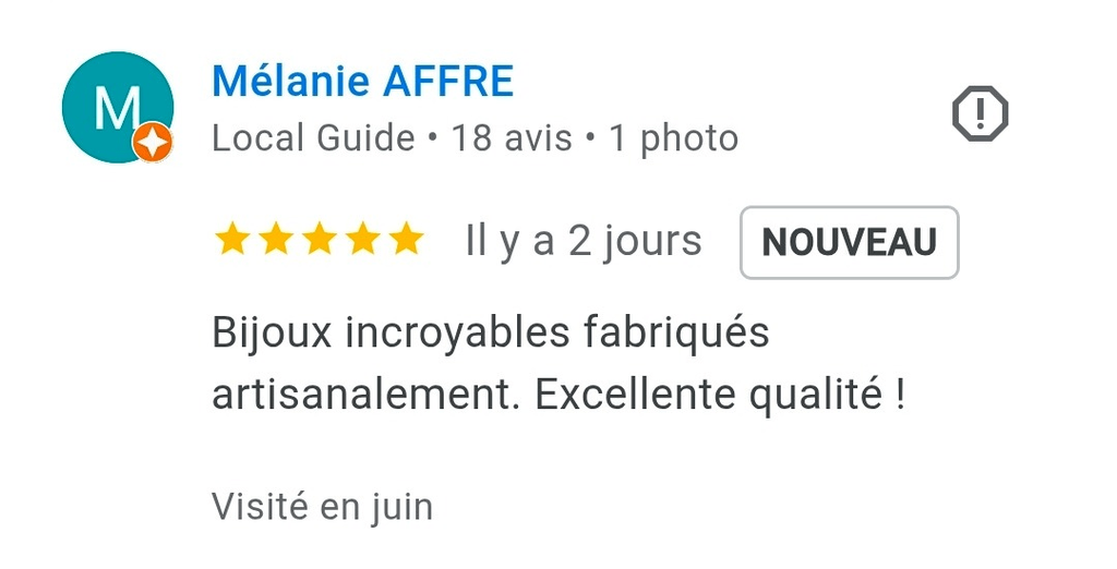 Avis positif Google L’Atelier Basalte
