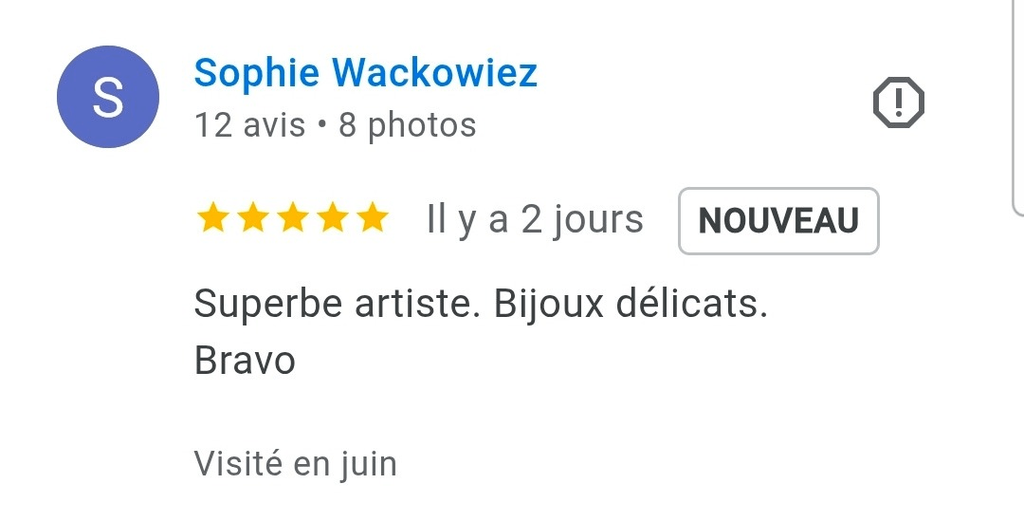 Avis positif Google L'Atelier Basalte 