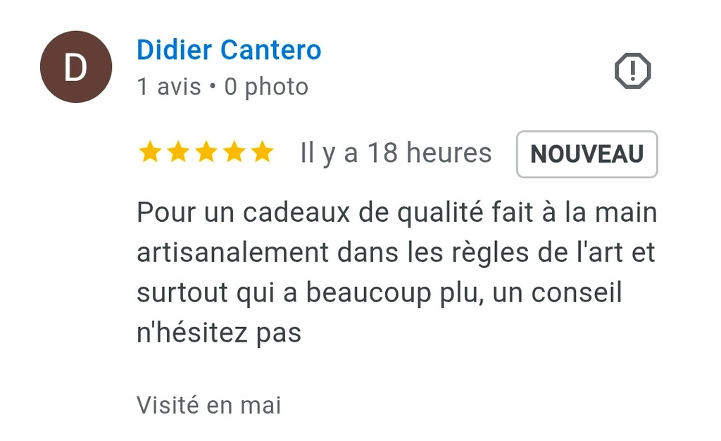 Avis positif Google L'Atelier Basalte