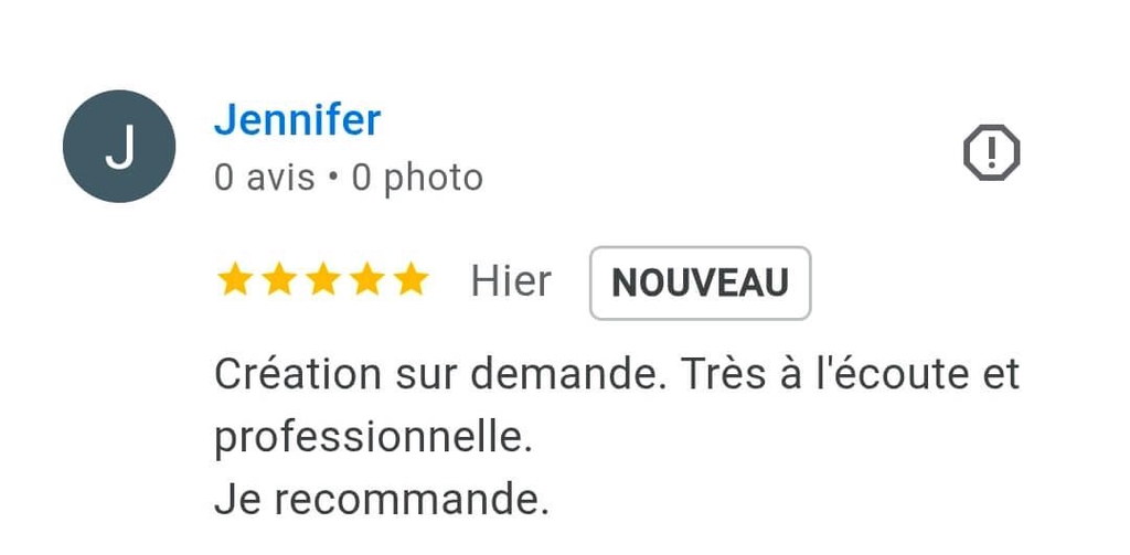 Avis positif Google L'Atelier Basalte 