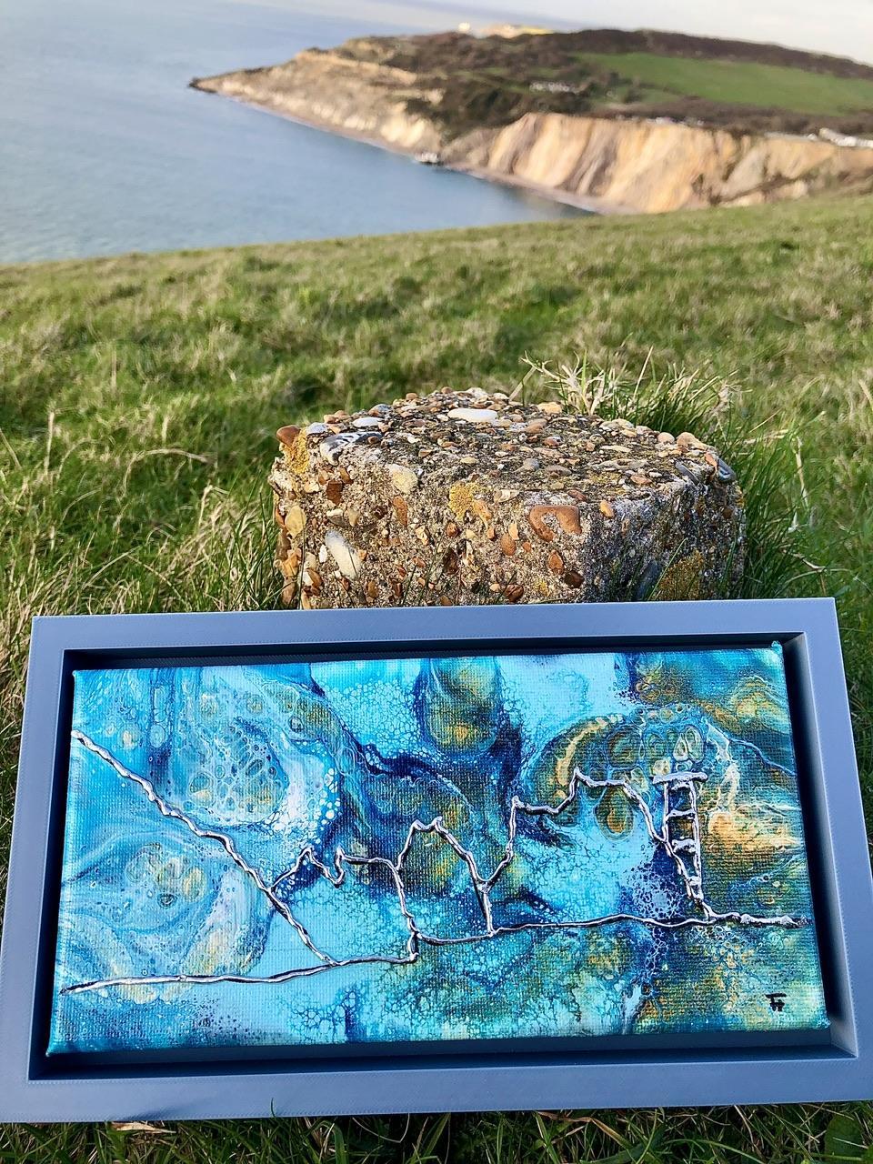Framed or mounted paintings in fluid acrylic, some with gilled motives. 