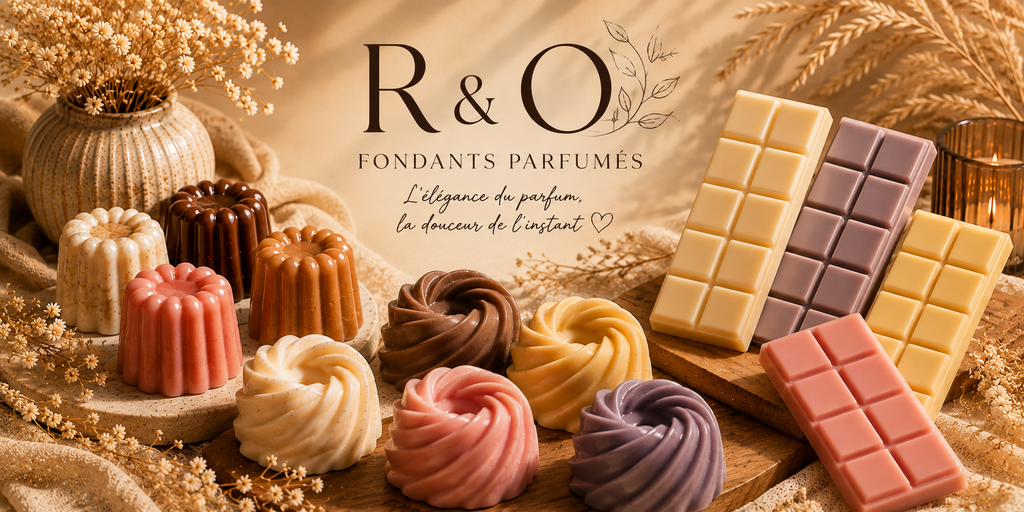 Fondants parfumés artisanaux R&O-cires parfumées décoratives pour brûleur, senteurs maison et ambiance cocooning