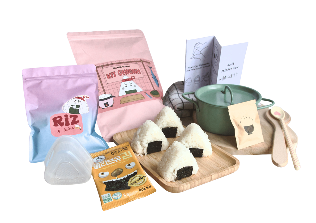 Envie de préparer de délicieux onigiris maison ? Découvrez notre Kit exclusif, avec des ingrédients de qualité supérieure pour une expérience authentique !