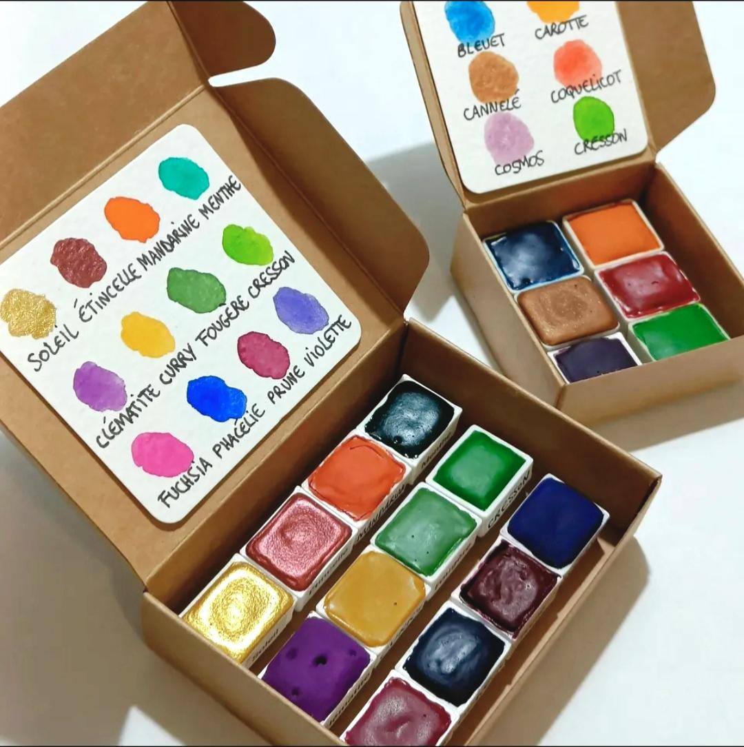 palette aquarelle à composer de 6 à 12 couleurs