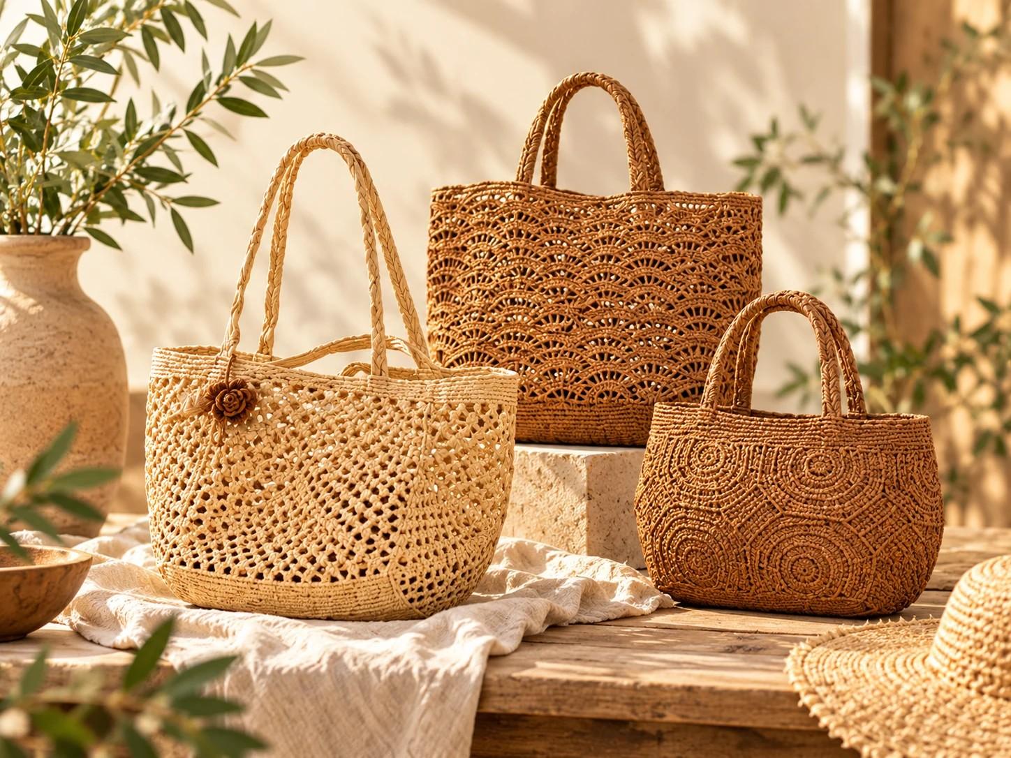 Sélection de sacs et accessoires en raphia de Madagascar Maison Ravina