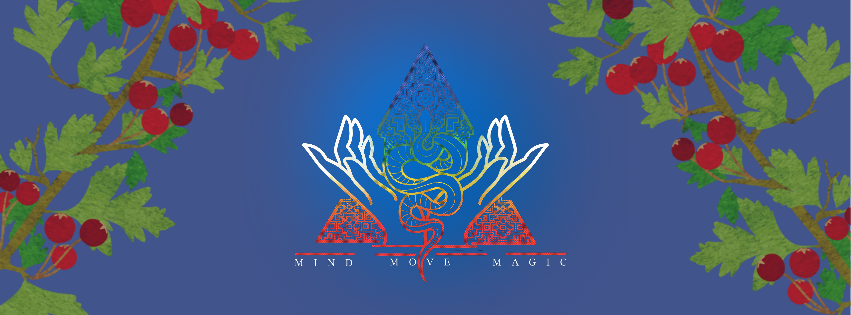 Mind Move Magic Logo and Hawthorn branches 
