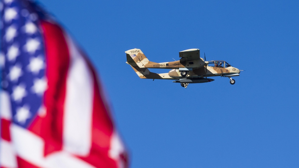 Bronco et drapeau américain