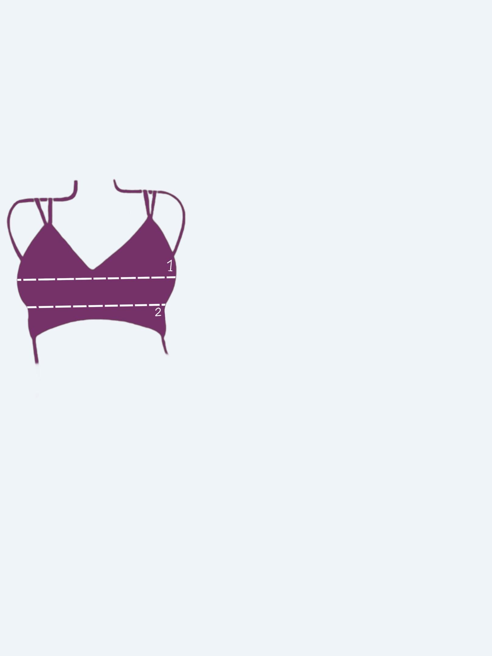 Maattabel voor handgemaakte lingerie bralette ondergoed digitaleprint zachte stoffen natuurlijk gerecycled slip onderbroek