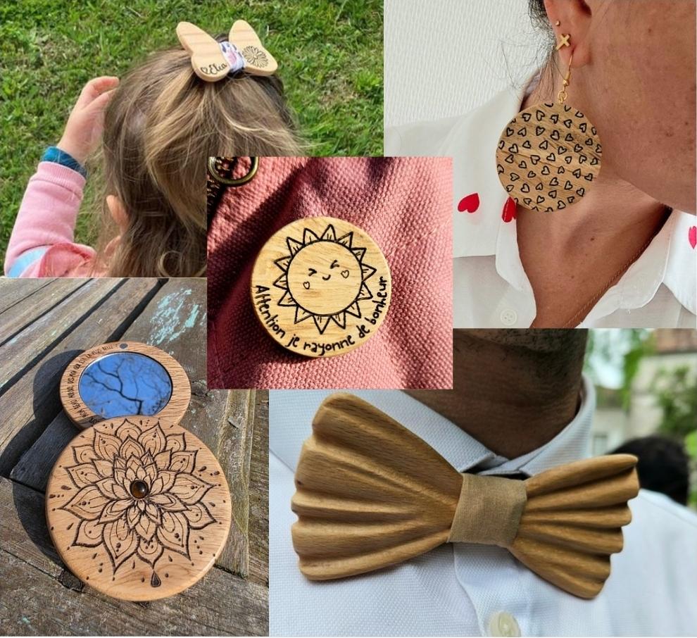 Bijoux et accessoires en bois