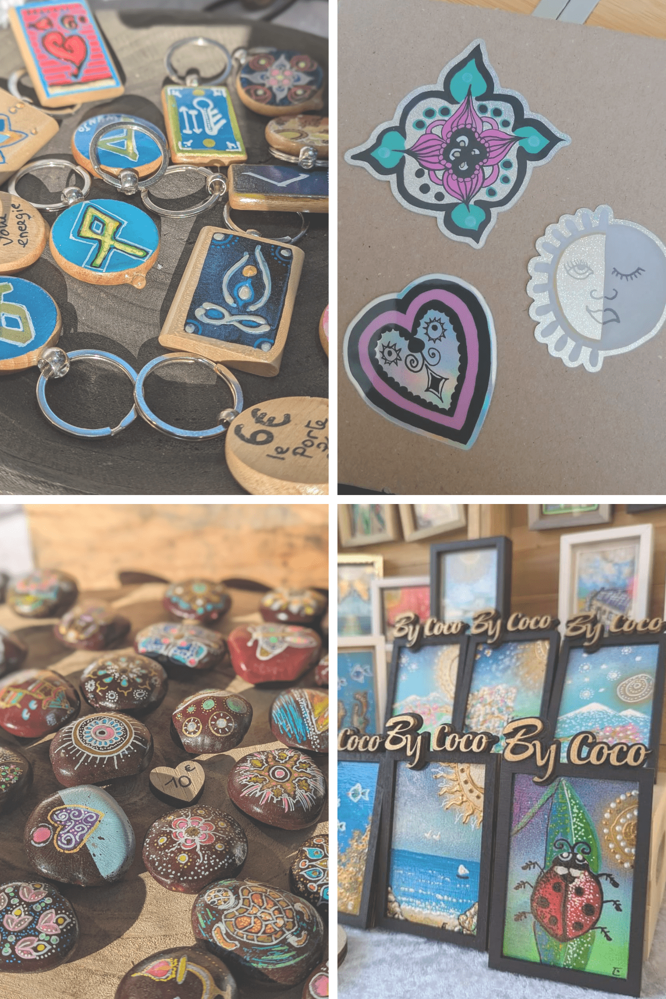 Section où vous pourrez trouver mes graines de wawa, mes petits tableaux, mes stickers, mes porte-clés et autres produits de petites tailles et petits prix.