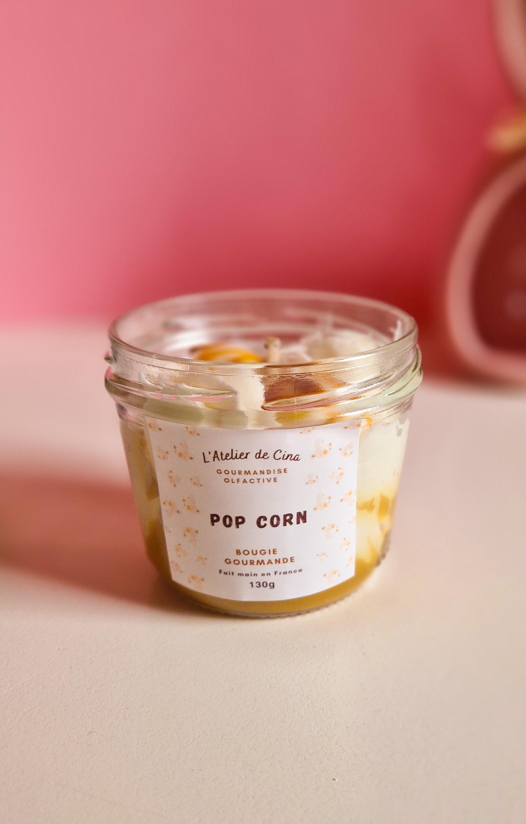Bougie gourmande parfumée chantilly bonbon krema cerise