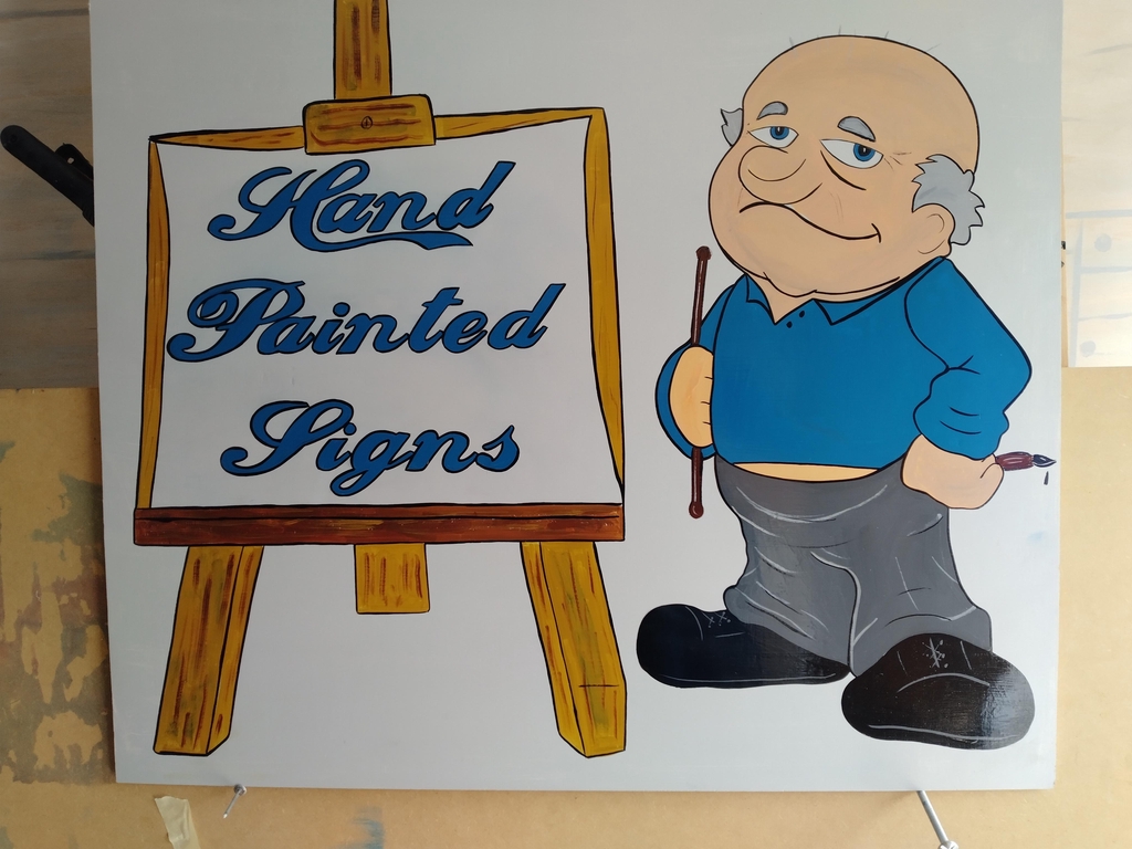 Hand painted signs using traditional methods and materials 