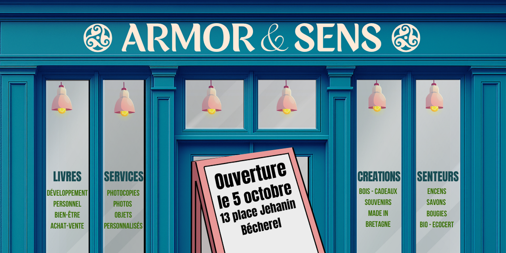 Boutique bien-être Armor & Sens, en ligne et au 13 place Jehanin à Bécherel à partir du 5 octobre 2025